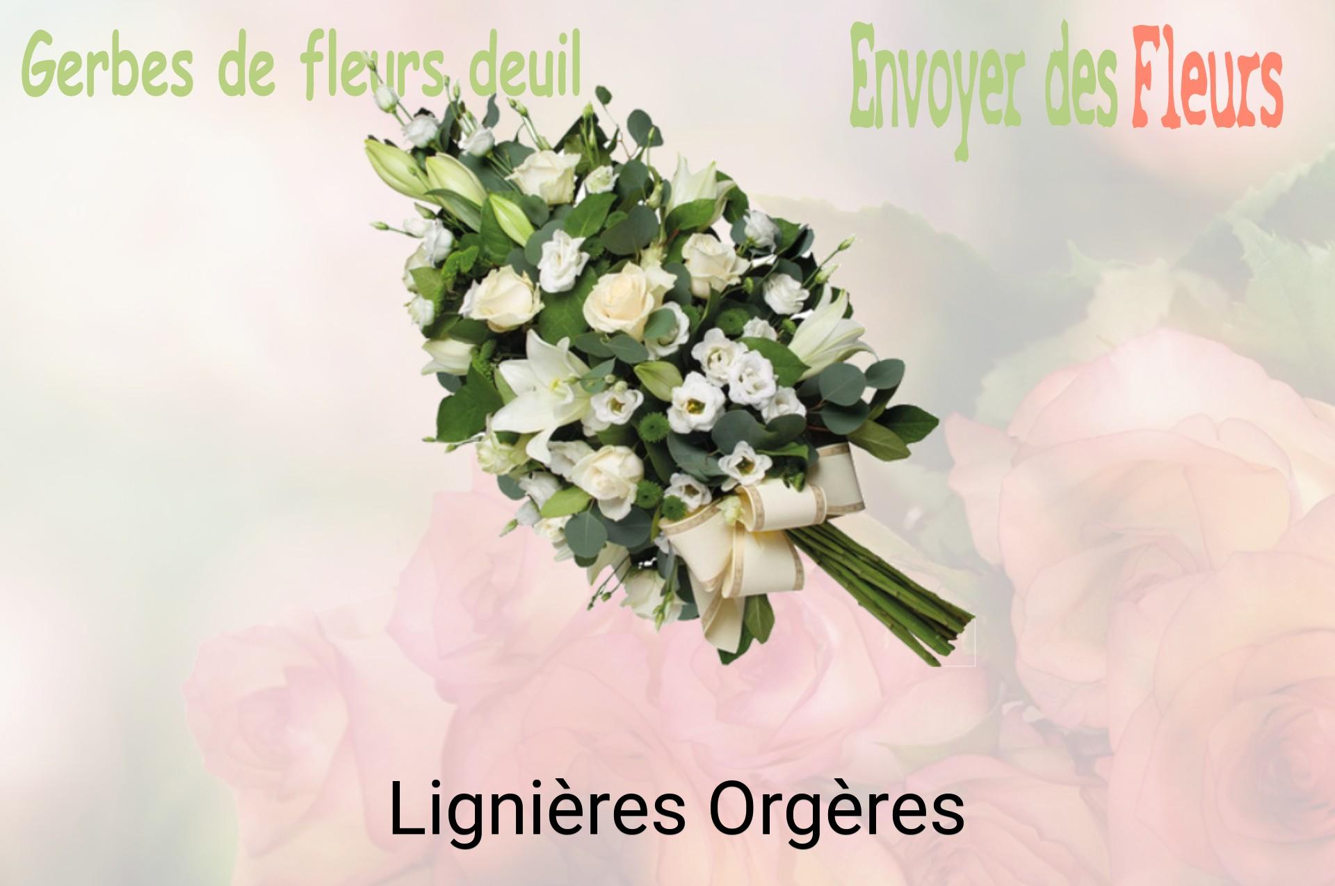 Gerbe de fleurs de deuil livrée à Lignières-Orgères